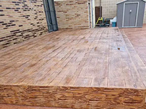 Terraza y patio de hormigón impreso 1 cm